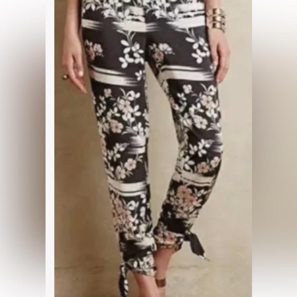 Anthropologie Elevenses Floral Joggers Pants Size Large - Picture 3 of 8